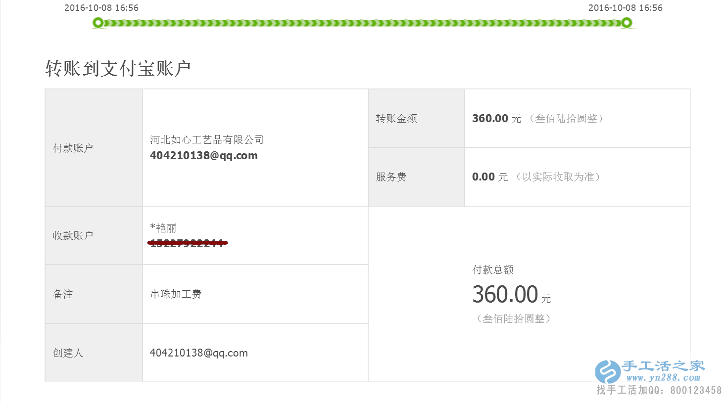 河北肥鄉(xiāng)縣柳女士做手工活收到加工費(fèi)360元，勤勞致富好榜樣！