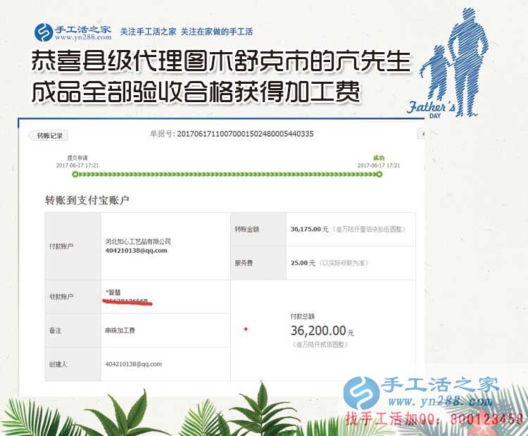  16326元到36200元只用了十四天，代理亢先生是怎樣做珠繡手工活外發(fā)加工創(chuàng)業(yè)賺錢？
