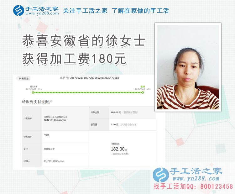 中年女子在丈夫的幫助下開始了第二份事業(yè)，安徽徐女士兼職做手工活賺錢