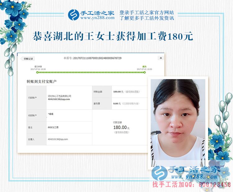 不忘相約，湖北的王女士堅(jiān)持下班后做手工活賺錢(圖1)