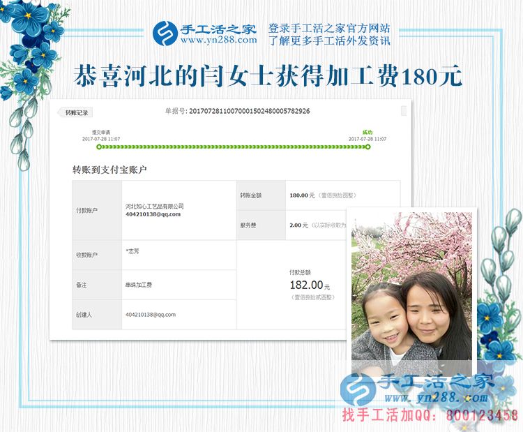 送給女兒的禮物，河北邯鄲閆女士做手工活兼職賺錢之外(圖1)