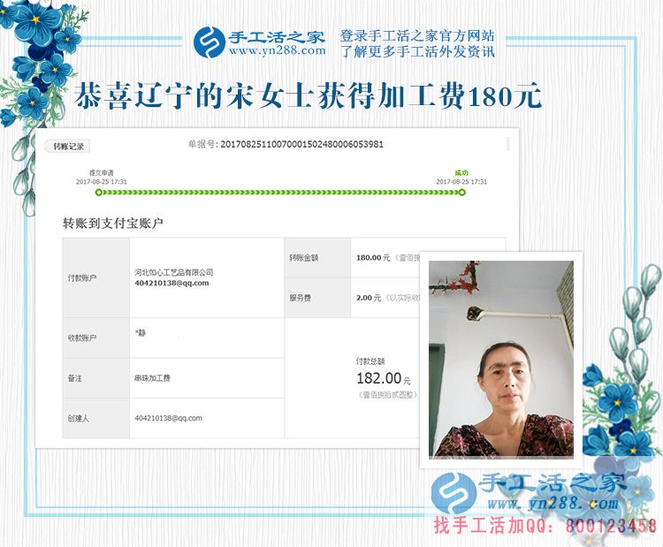 趁著孩子剛結(jié)婚到有孫子之間的時(shí)間，遼寧的宋女士堅(jiān)持在家做手工活賺錢(圖1)