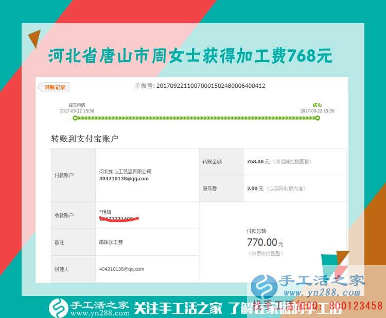 768元練就好代理，河北唐山周女士由個人加工到組織人加工的手工活致富路(圖1)