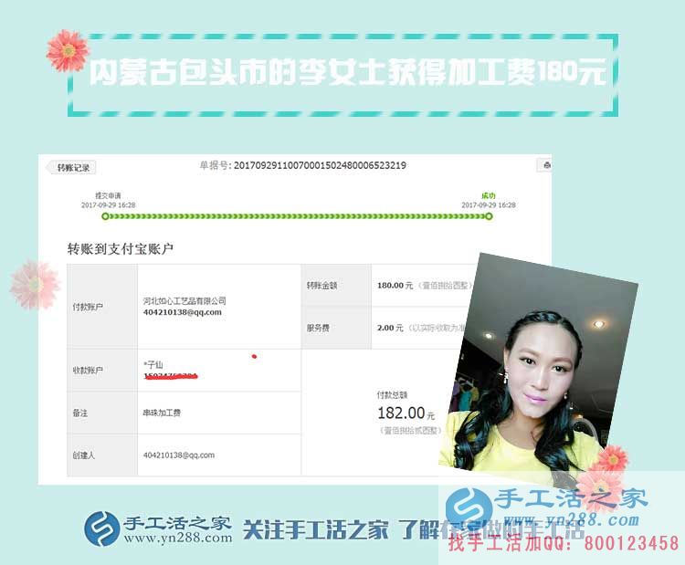 三全其美的好事業(yè)，內(nèi)蒙古包頭美女李女士下班后堅持做珠繡畫賺錢(圖1)
