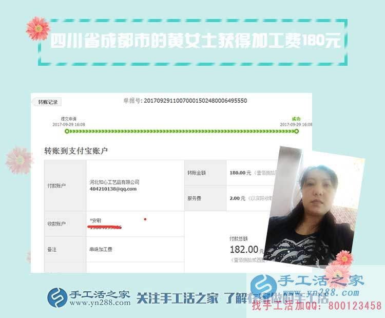 在姐妹的幫助下，開飯店的四川成都黃女士開始做手工活每月多得一千多元(圖1)