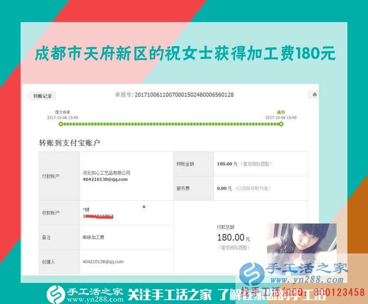 年輕女孩子努力的好方向，成都祝女士工作之余在家里做手工活之家的串珠繡賺錢(圖1)