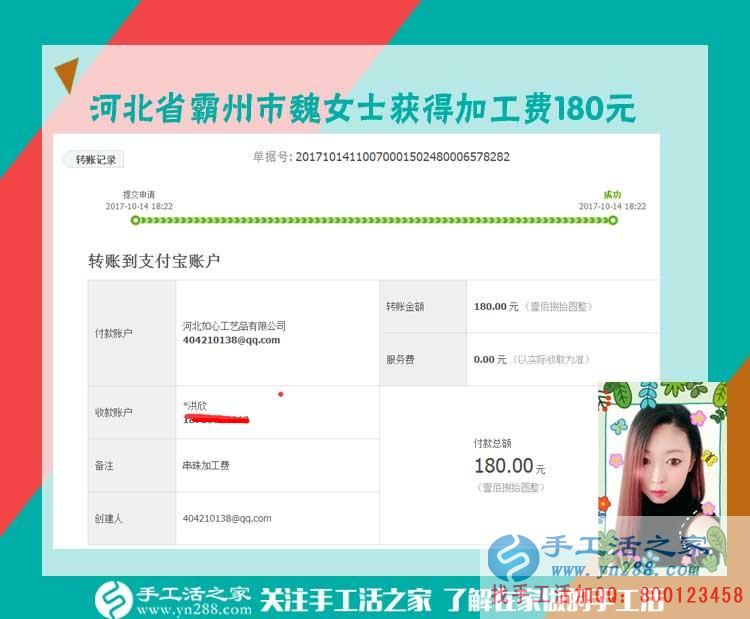 愛上珠繡畫產(chǎn)品的90后，河北霸州魏女士下班后在家做串珠珠繡畫手工活賺錢(圖1)