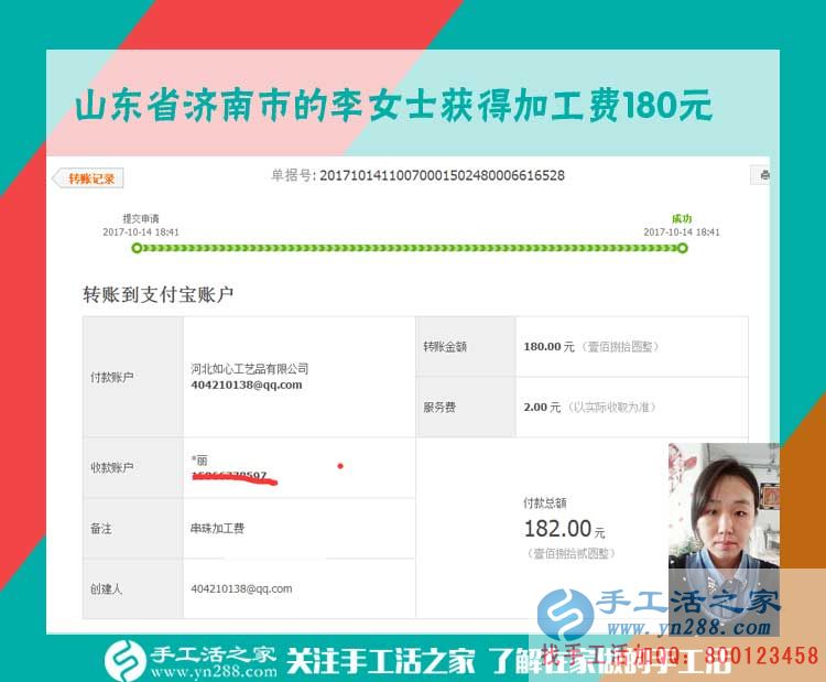 我要掙錢！山東濟南上班族李女士下班后堅持珠繡畫手工活兼職(圖1)