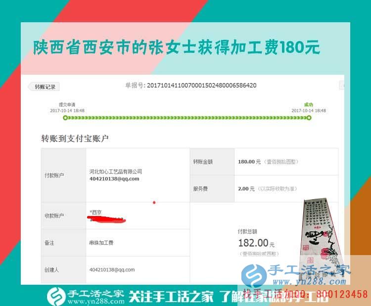 在孩子們的幫助下，陜西省西安家庭主婦張女士堅(jiān)持在家做手工活賺錢(qián)(圖1)