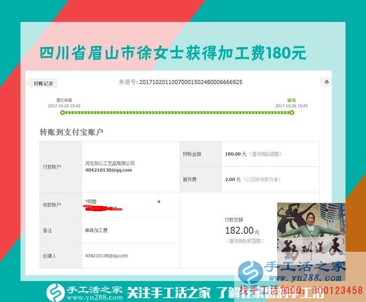 從鄰居那里得到的信息，四川眉山徐女士每個(gè)月做手工活能賺一千元(圖1)