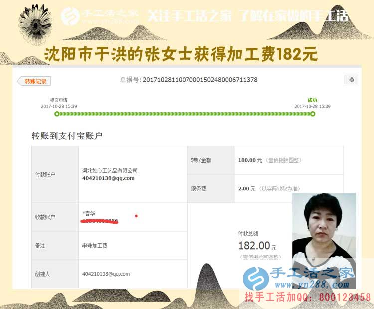 習(xí)慣成自然，遼寧沈陽(yáng)的張女士下班后在家做賺錢的手工活(圖1)