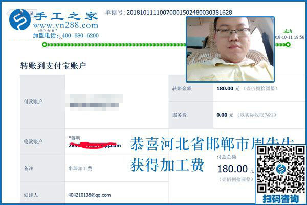 寶媽在家賺錢并不難，河北邯鄲周先生為妻子找到正規(guī)手工活加盟項目