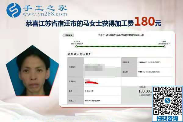 人沒有不想掙錢的，江蘇宿遷家庭婦女馬女士堅持做手工活賺錢