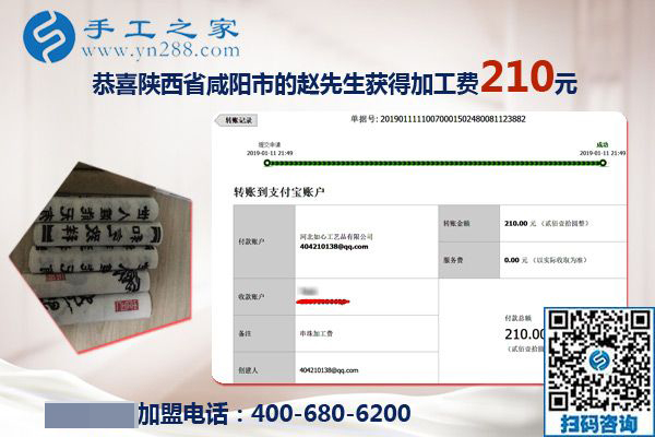 摸爬滾打后選擇手工之家，陜西咸陽(yáng)趙先生看好珠繡手工活加盟項(xiàng)目