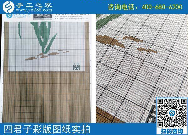手工之家雅薇麗珠繡圖紙（梅蘭竹菊）新款，彩色升級版！(圖1)