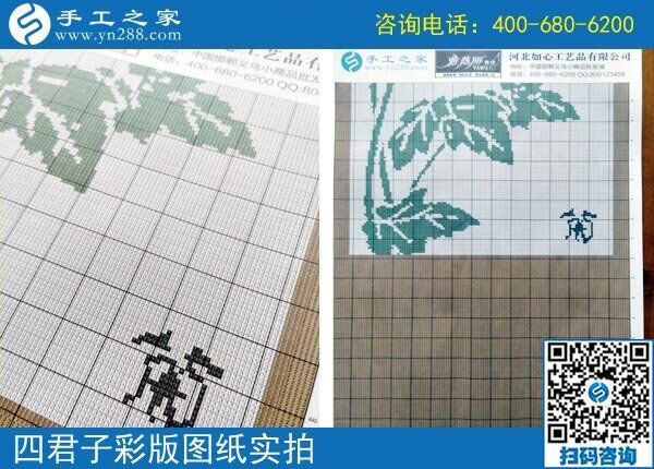 手工之家雅薇麗珠繡圖紙（梅蘭竹菊）新款，彩色升級版！(圖3)