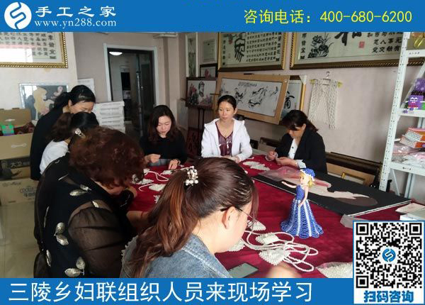 歡迎來這里，我們一直在努力！------邯鄲叢臺(tái)區(qū)婦聯(lián)組織三陵鄉(xiāng)“扶貧微工廠”手工骨干來手工之家現(xiàn)場學(xué)習(xí)
