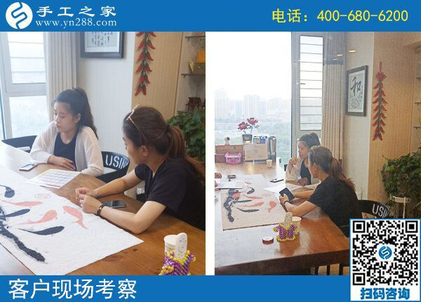 適合婦女在家做的手工活，這兩位女士選擇手工之家勵志珠(圖1)