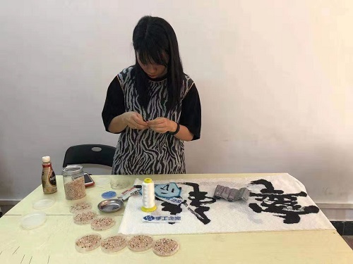 勵(lì)志珠珠繡串珠外發(fā)手工活在廣東！------記手工之家代理加工會(huì)員與當(dāng)?shù)卣餐M織聽障人士學(xué)習(xí)串珠手工技能