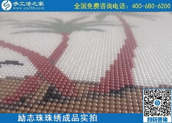 4月28日，正規(guī)代理手工活加工，純手工活外發(fā)加工，就來手工之家，勵(lì)志珠珠繡成品實(shí)拍