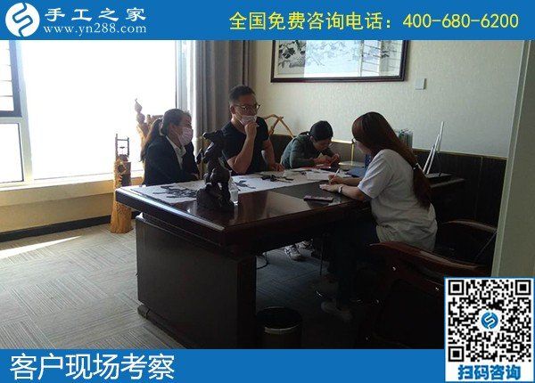 5月6日，代理手工活加工項(xiàng)目，正規(guī)外發(fā)手工活來(lái)料加工，選正規(guī)手工活勵(lì)志珠珠繡，手工之家接待考察合作加工客戶(hù)剪影