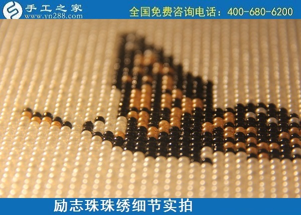 6月1日，拿回家做的手工活，純手工活外發(fā)加工，就是這兒的手工加工回收項目，勵志珠珠繡成品細節(jié)實拍