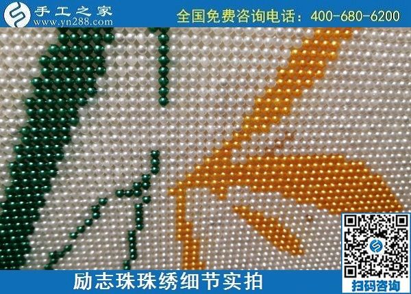 6月19日，把手工活拿回家做，有手工活代理加工項(xiàng)目的手工之家是什么實(shí)力？勵(lì)志珠珠繡成品細(xì)節(jié)實(shí)拍