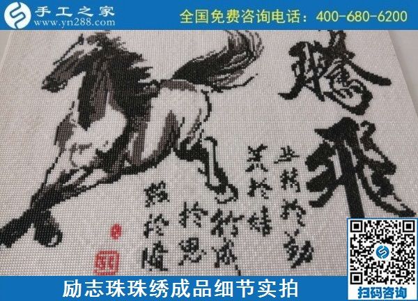 9月20日，手工活外發(fā)，手工活拿回家做，這個掙錢的手工活加工項目大家都?xì)g迎，勵志珠珠繡成品細(xì)節(jié)實拍