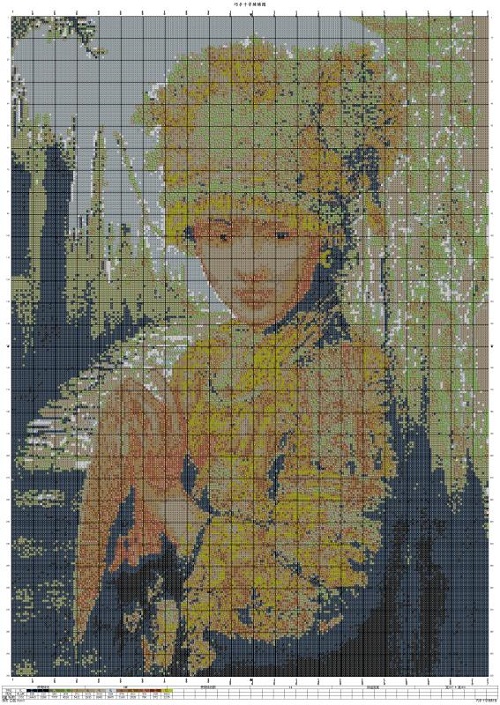 《苗族少女》民族風(fēng)系列，勵(lì)志珠珠繡純手工圖紙及成品(圖1)
