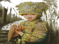 《苗族少女》民族風(fēng)系列，勵志珠珠繡純手工圖紙及成品